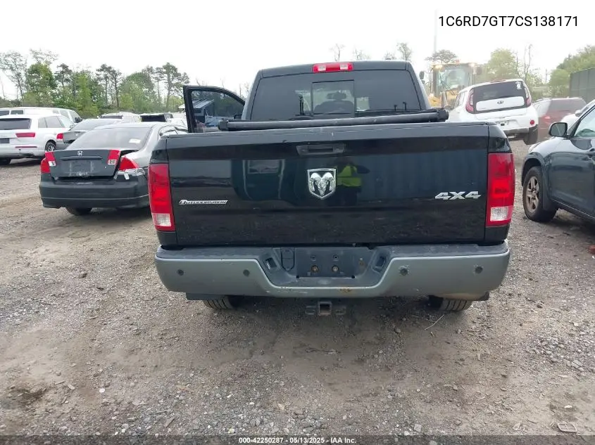 2012 Ram 1500 Slt VIN: 1C6RD7GT7CS138171 Lot: 42250287