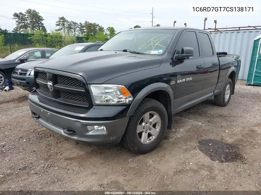 2012 Ram 1500 Slt VIN: 1C6RD7GT7CS138171 Lot: 42250287