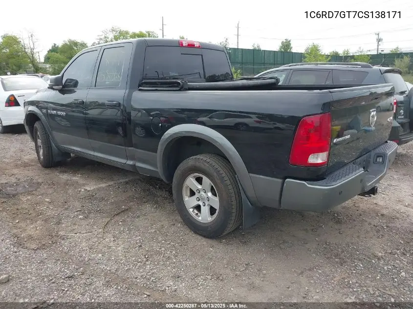 2012 Ram 1500 Slt VIN: 1C6RD7GT7CS138171 Lot: 42250287