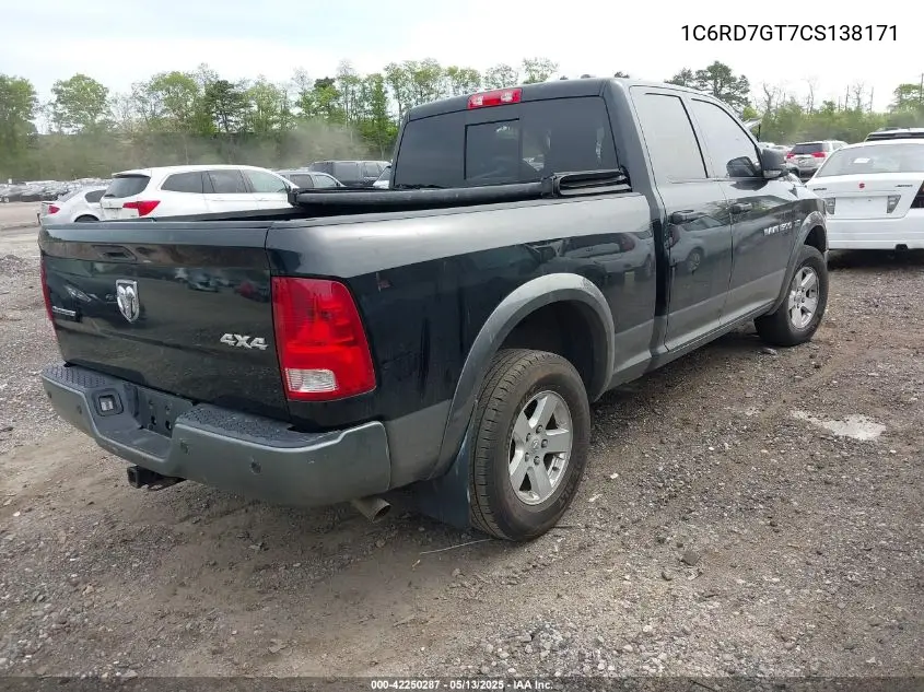 2012 Ram 1500 Slt VIN: 1C6RD7GT7CS138171 Lot: 42250287