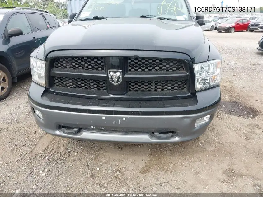 2012 Ram 1500 Slt VIN: 1C6RD7GT7CS138171 Lot: 42250287
