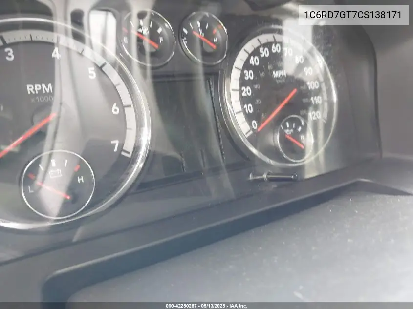 2012 Ram 1500 Slt VIN: 1C6RD7GT7CS138171 Lot: 42250287
