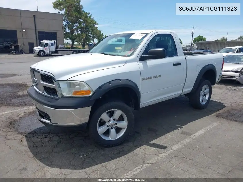 2012 Ram 1500 St VIN: 3C6JD7AP1CG111323 Lot: 42663630