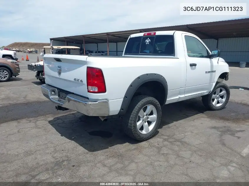 2012 Ram 1500 St VIN: 3C6JD7AP1CG111323 Lot: 42663630