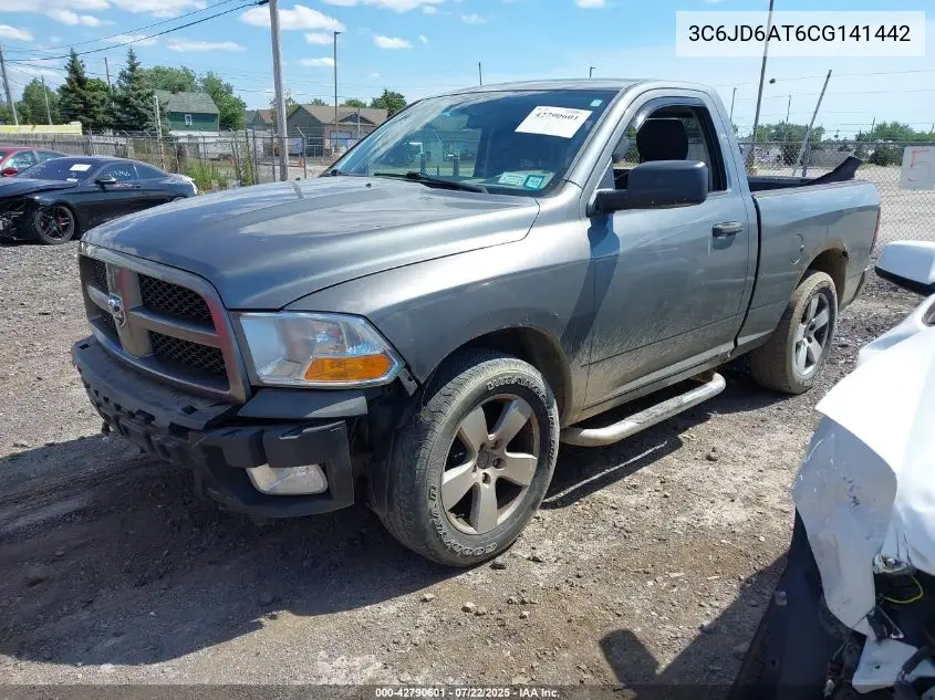 2012 Ram 1500 St VIN: 3C6JD6AT6CG141442 Lot: 42790601