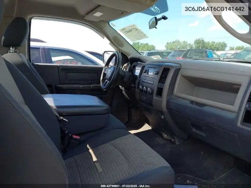 2012 Ram 1500 St VIN: 3C6JD6AT6CG141442 Lot: 42790601