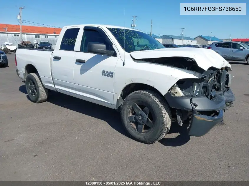 2015 Ram 1500 St VIN: 1C6RR7FG3FS738650 Lot: 12308158