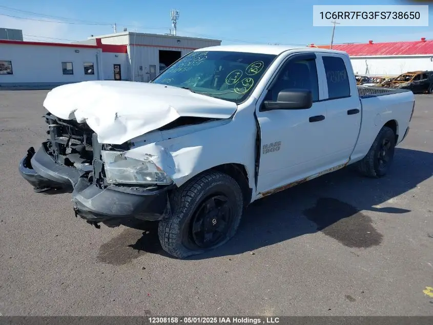 2015 Ram 1500 St VIN: 1C6RR7FG3FS738650 Lot: 12308158