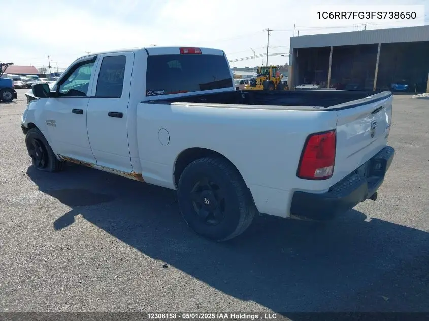 2015 Ram 1500 St VIN: 1C6RR7FG3FS738650 Lot: 12308158