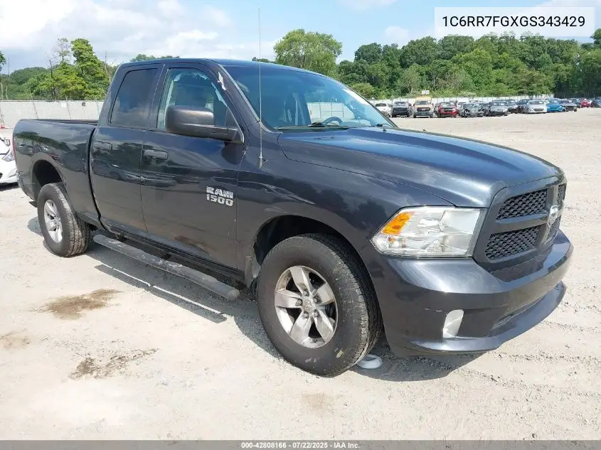2016 Ram 1500 Express VIN: 1C6RR7FGXGS343429 Lot: 42808166