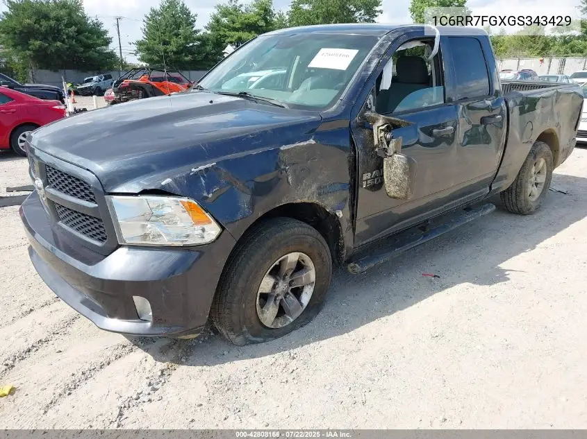 2016 Ram 1500 Express VIN: 1C6RR7FGXGS343429 Lot: 42808166