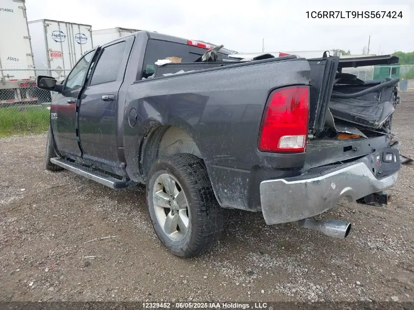2017 Ram 1500 Slt VIN: 1C6RR7LT9HS567424 Lot: 12329452