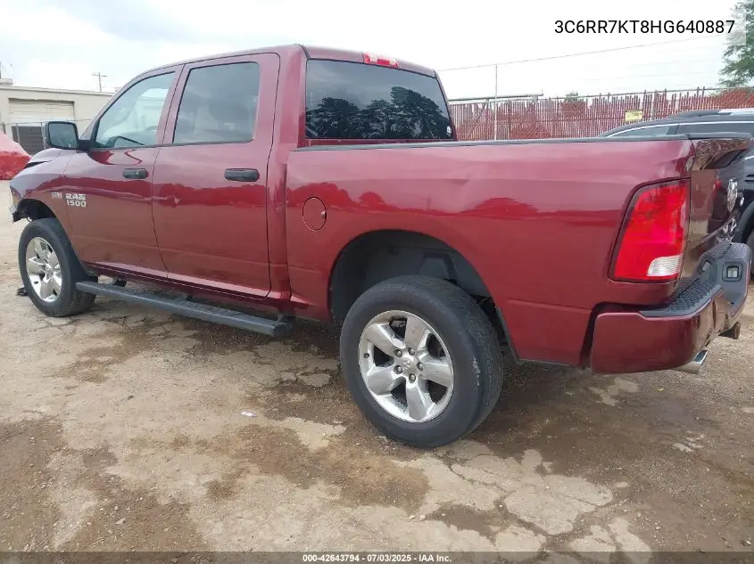2017 Ram 1500 VIN: 3C6RR7KT8HG640887 Lot: 42643794
