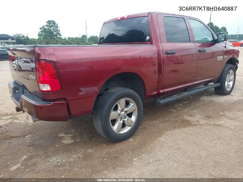 2017 Ram 1500 VIN: 3C6RR7KT8HG640887 Lot: 42643794