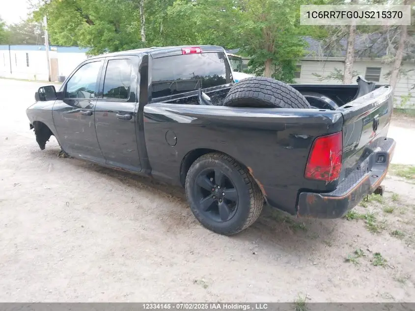 2018 Ram 1500 St VIN: 1C6RR7FG0JS215370 Lot: 12334145
