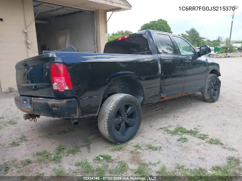2018 Ram 1500 St VIN: 1C6RR7FG0JS215370 Lot: 12334145