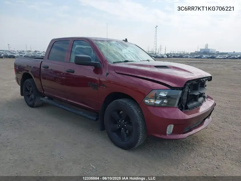 2019 Ram 1500 Classic Tradesman VIN: 3C6RR7KT1KG706221 Lot: 12335584