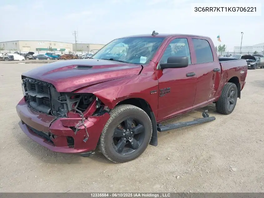 2019 Ram 1500 Classic Tradesman VIN: 3C6RR7KT1KG706221 Lot: 12335584