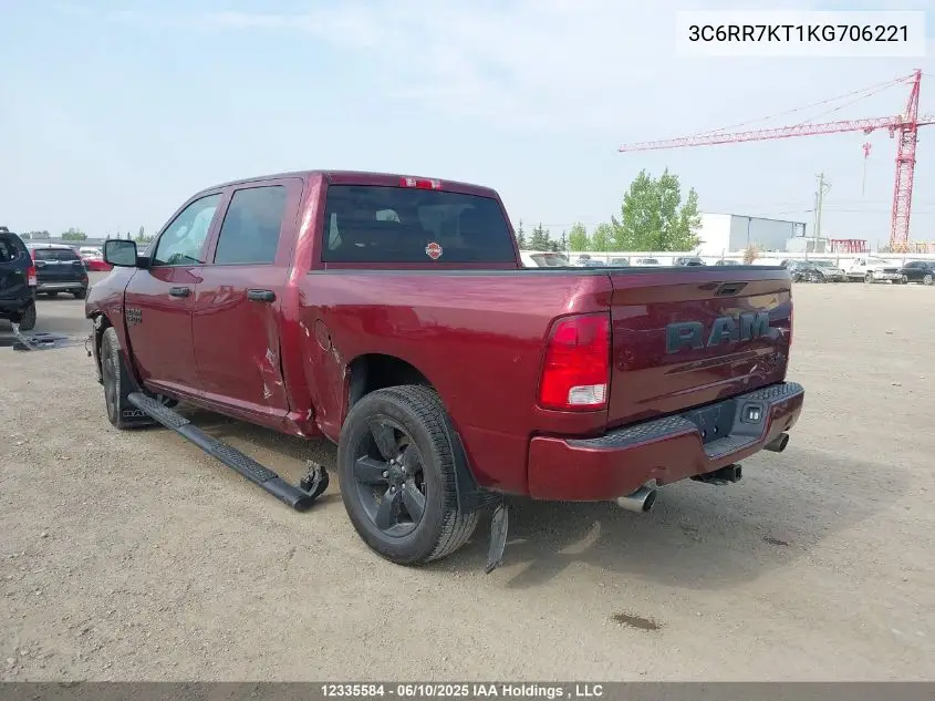 2019 Ram 1500 Classic Tradesman VIN: 3C6RR7KT1KG706221 Lot: 12335584