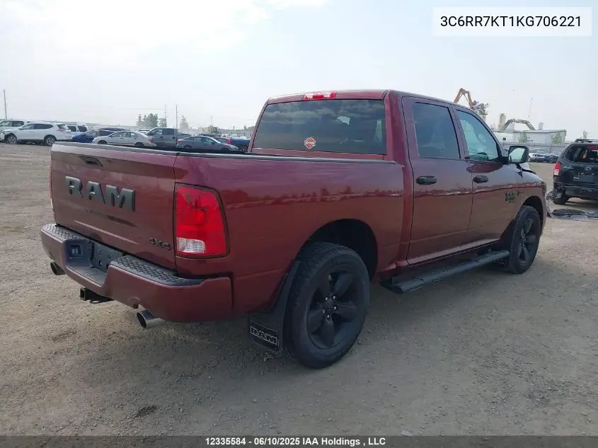 2019 Ram 1500 Classic Tradesman VIN: 3C6RR7KT1KG706221 Lot: 12335584