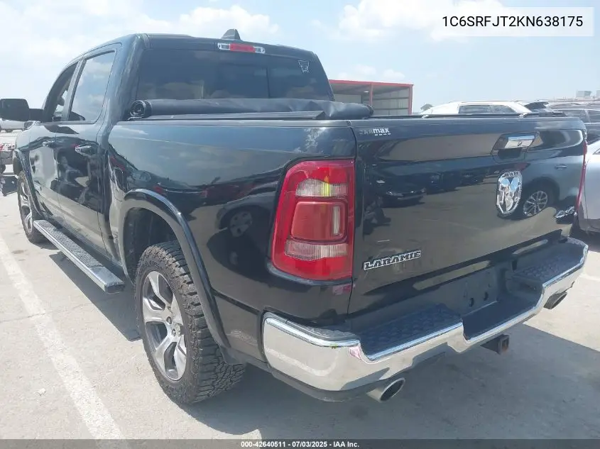 2019 Ram 1500 Laramie 4X4 5'7 Box VIN: 1C6SRFJT2KN638175 Lot: 42640511