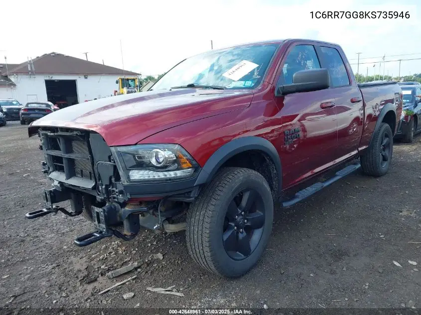 2019 Ram 1500 Classic Warlock 4X4 6'4 Box VIN: 1C6RR7GG8KS735946 Lot: 42648961