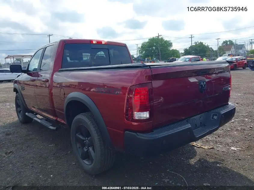 2019 Ram 1500 Classic Warlock 4X4 6'4 Box VIN: 1C6RR7GG8KS735946 Lot: 42648961