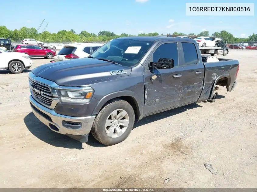 2019 Ram 1500 Laramie 4X2 6'4 Box VIN: 1C6RREDT7KN800516 Lot: 42658487