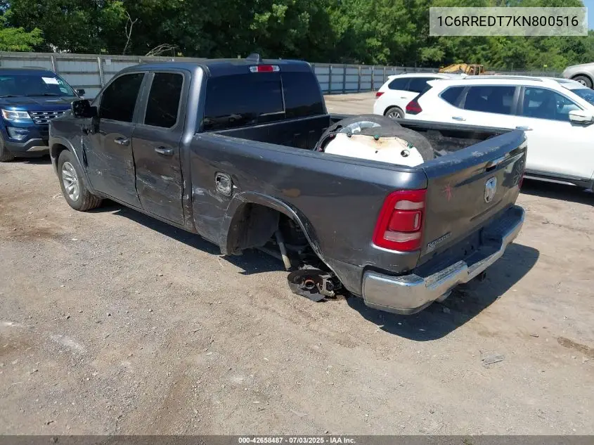 2019 Ram 1500 Laramie 4X2 6'4 Box VIN: 1C6RREDT7KN800516 Lot: 42658487