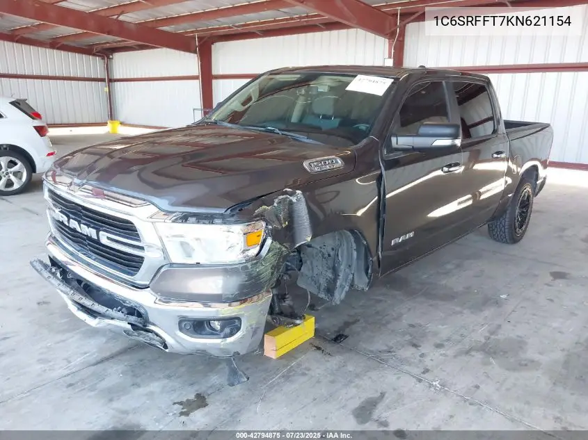 1C6SRFFT7KN621154 2019 Ram 1500 Big Horn/Lone Star 4X4 5'7 Box