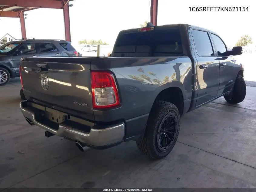 1C6SRFFT7KN621154 2019 Ram 1500 Big Horn/Lone Star 4X4 5'7 Box