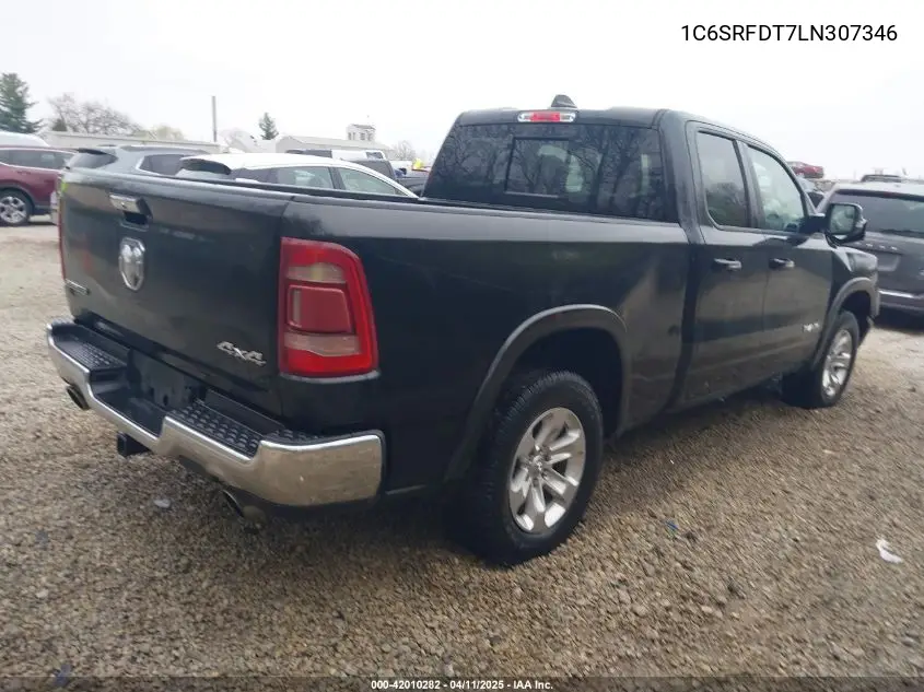 2020 Ram 1500 Laramie 4X4 6'4 Box VIN: 1C6SRFDT7LN307346 Lot: 42010282