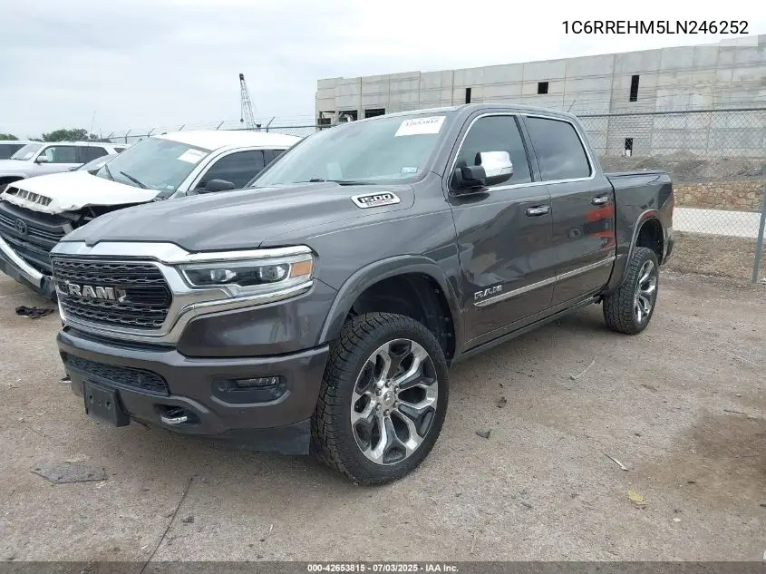 2020 Ram 1500 Limited 4X2 5'7 Box VIN: 1C6RREHM5LN246252 Lot: 42653815