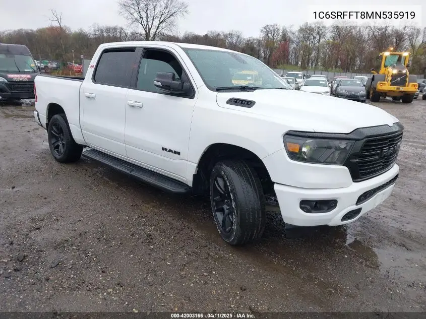 2021 Ram 1500 Big Horn 4X4 5'7 Box VIN: 1C6SRFFT8MN535919 Lot: 42003166