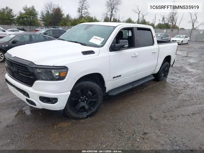 2021 Ram 1500 Big Horn 4X4 5'7 Box VIN: 1C6SRFFT8MN535919 Lot: 42003166