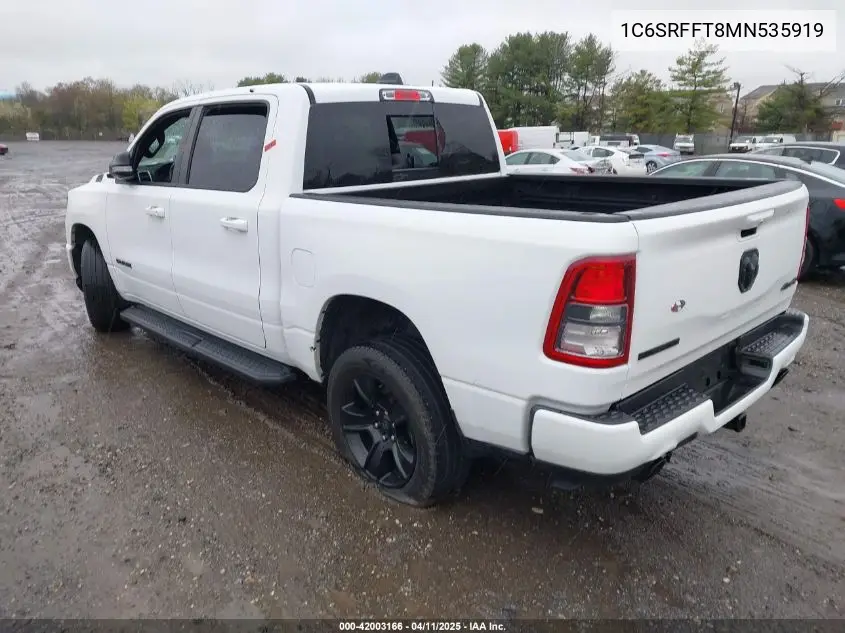 2021 Ram 1500 Big Horn 4X4 5'7 Box VIN: 1C6SRFFT8MN535919 Lot: 42003166