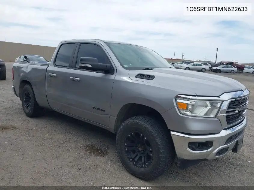 2021 Ram 1500 Big Horn 4X4 6'4 Box VIN: 1C6SRFBT1MN622633 Lot: 42249376