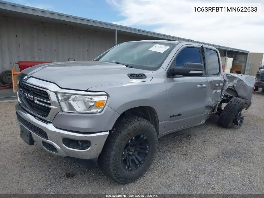 2021 Ram 1500 Big Horn 4X4 6'4 Box VIN: 1C6SRFBT1MN622633 Lot: 42249376