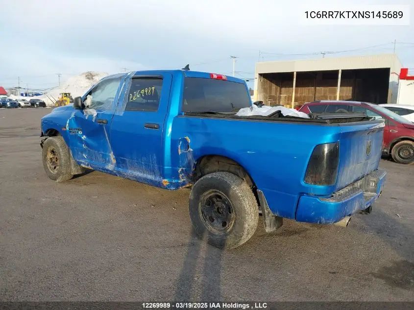 2022 Ram 1500 Classic Tradesman VIN: 1C6RR7KTXNS145689 Lot: 12269989