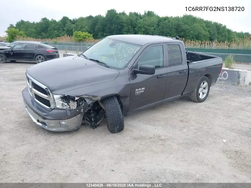 2022 Ram 1500 Classic Tradesman VIN: 1C6RR7FG2NS138720 Lot: 12340426