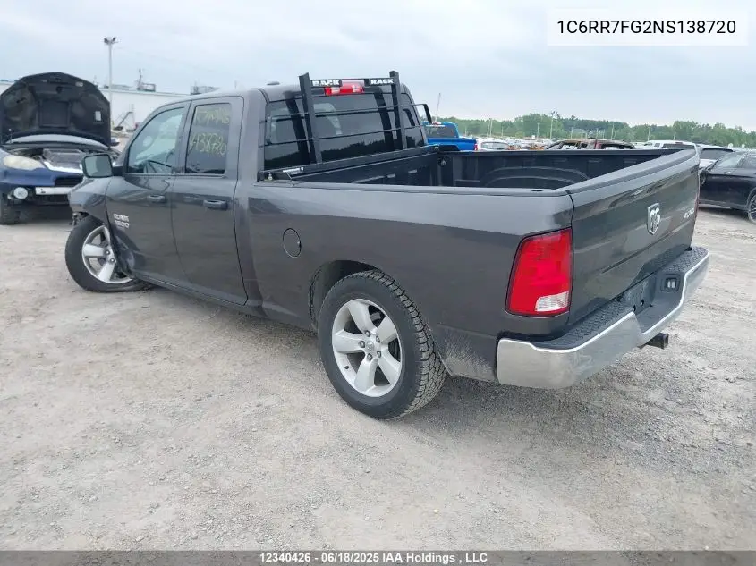 2022 Ram 1500 Classic Tradesman VIN: 1C6RR7FG2NS138720 Lot: 12340426