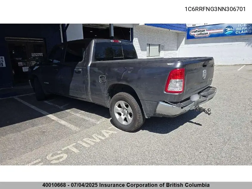 2022 Ram Ram VIN: 1C6RRFNG3NN306701 Lot: 40010668