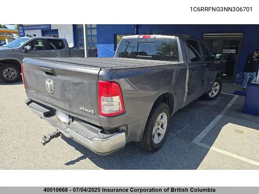 2022 Ram Ram VIN: 1C6RRFNG3NN306701 Lot: 40010668