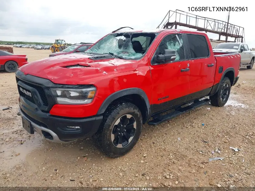 2022 Ram 1500 Rebel 4X4 5'7 Box VIN: 1C6SRFLTXNN362961 Lot: 42605488