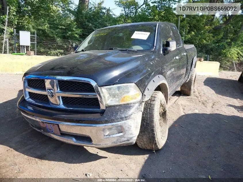2011 Ram Ram 1500 Slt VIN: 1D7RV1GP0BS669092 Lot: 42658564