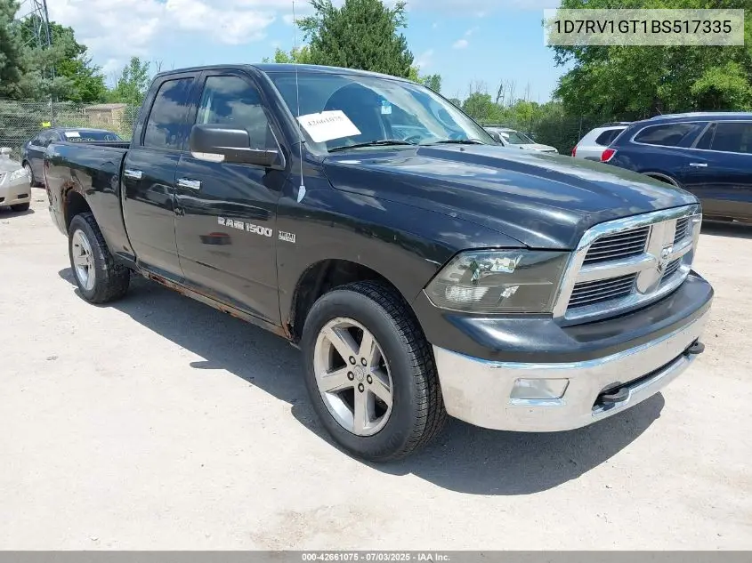 2011 Ram Ram 1500 Slt VIN: 1D7RV1GT1BS517335 Lot: 42661075