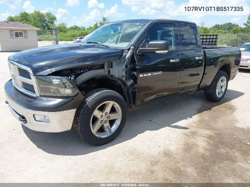 2011 Ram Ram 1500 Slt VIN: 1D7RV1GT1BS517335 Lot: 42661075
