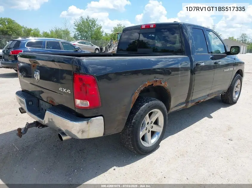 2011 Ram Ram 1500 Slt VIN: 1D7RV1GT1BS517335 Lot: 42661075