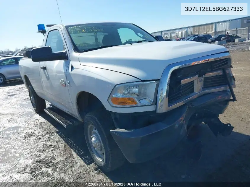 2011 Ram Ram 2500 St VIN: 3D7LT2EL5BG627333 Lot: 12260731X