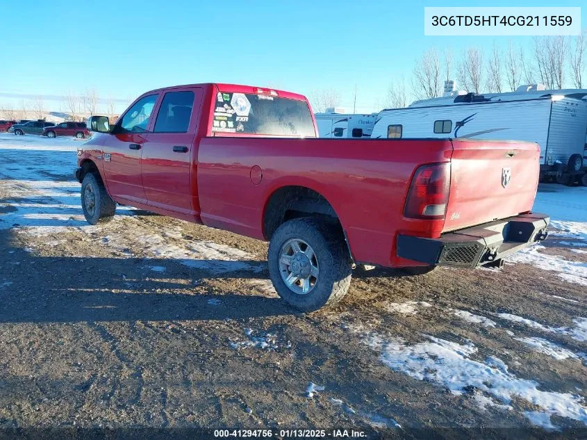 2012 Ram 2500 St VIN: 3C6TD5HT4CG211559 Lot: 41294756